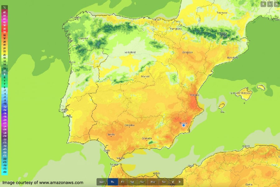 نقشه آب و هوای اسپانیا