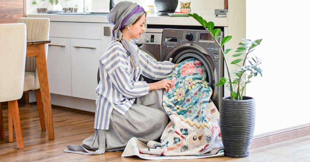 شستشوی راحت فرش‌های دولایه در منزل و با ماشین لباسشویی