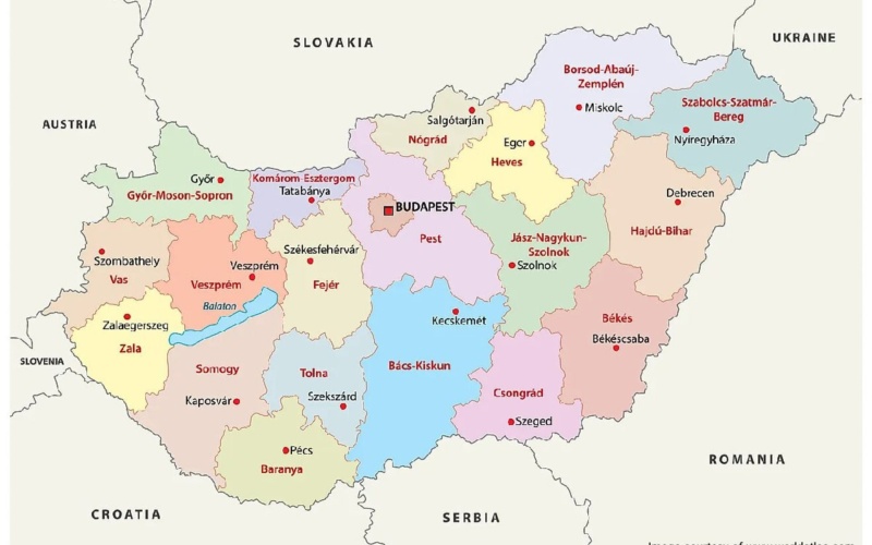 آشنایی با نقشه مجارستان و موقعیت آن