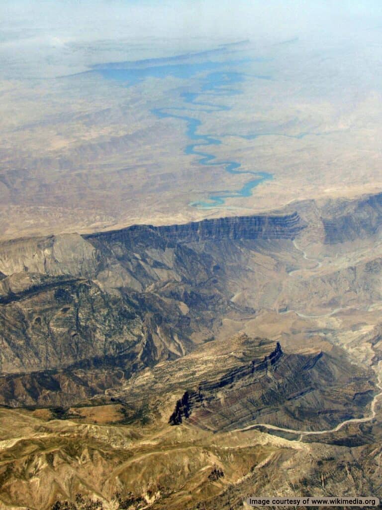 Aerial view of Dez Dam in Khuzestan
