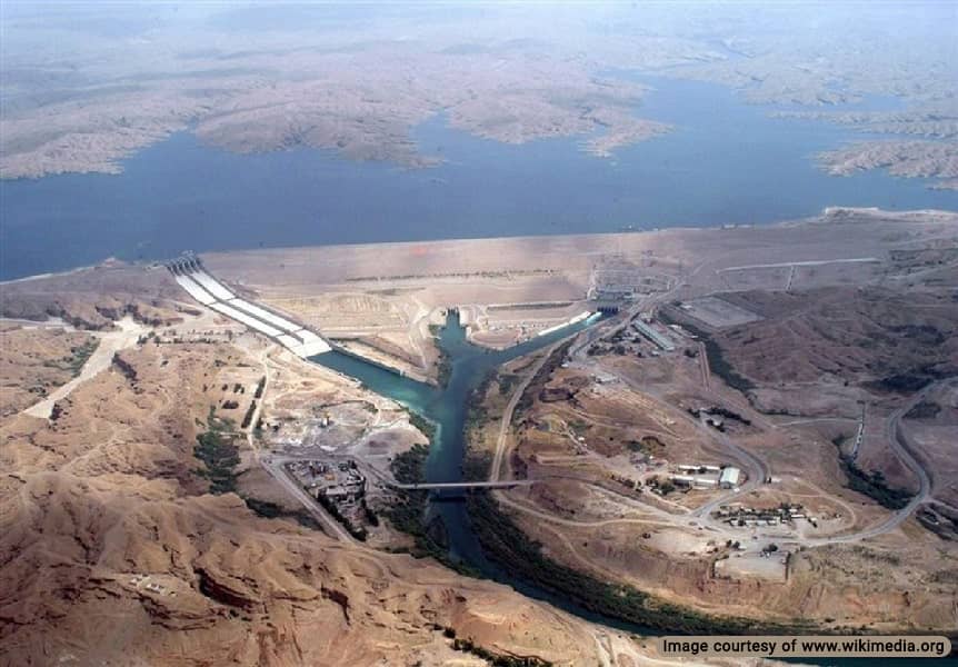 Aerial view of Karkheh river in Khuzestan