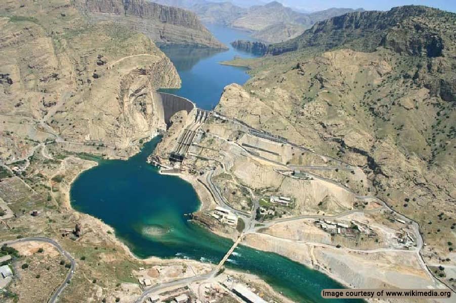 Aerial view of Karun 1 (formerly Great Reza Shah Dam)