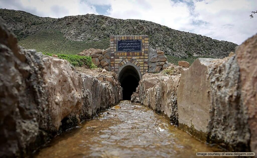 the outlet of a traditional aqueduct in Iran