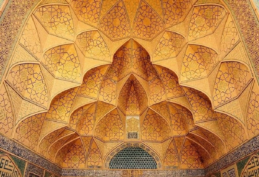 Brickwork Muqarnas decorations of Jame Mosque in Isfahan