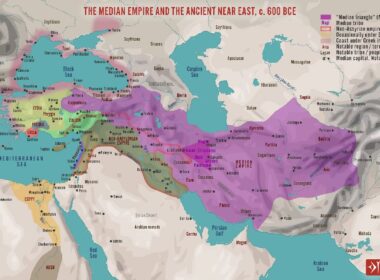 Map of the Median Empire in 600 BC