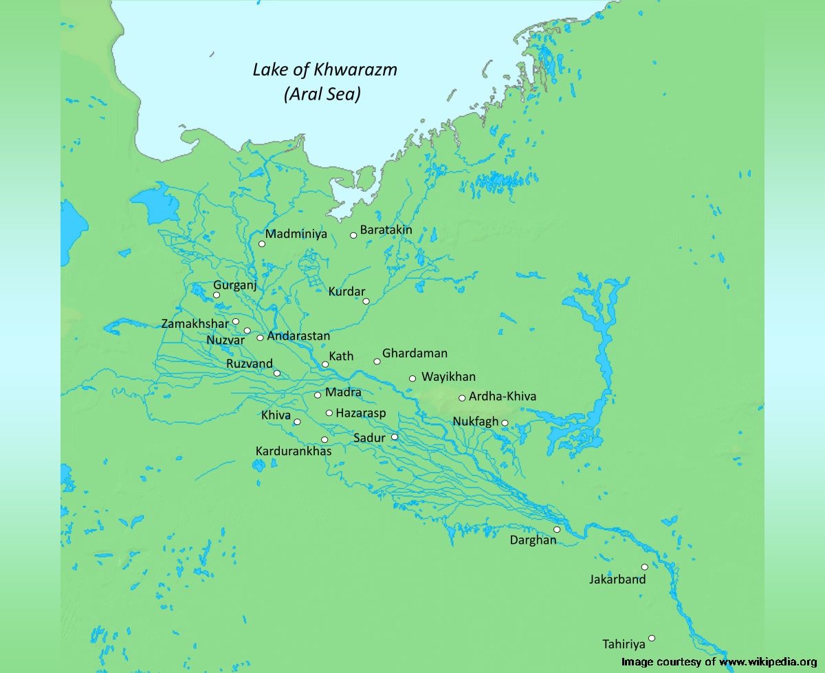 Map of Khwarazm territories