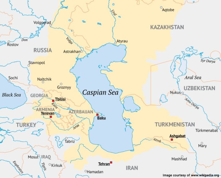 Map of Caspian Sea Countries