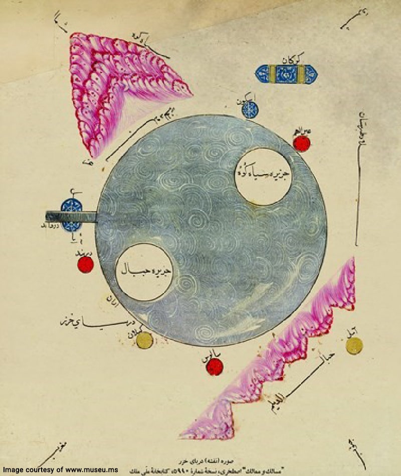 Map of the Caspian Sea in Istakhri’s book