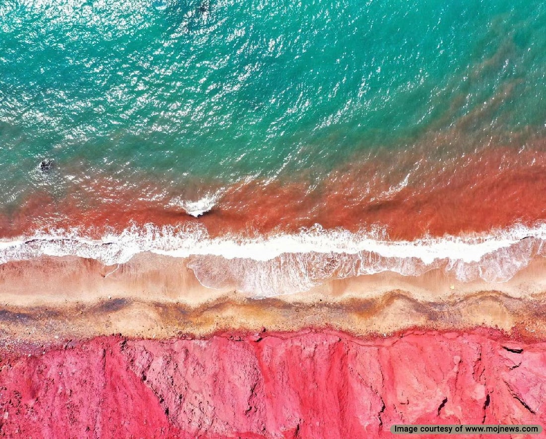 The view of Hormuz Island Red Beach