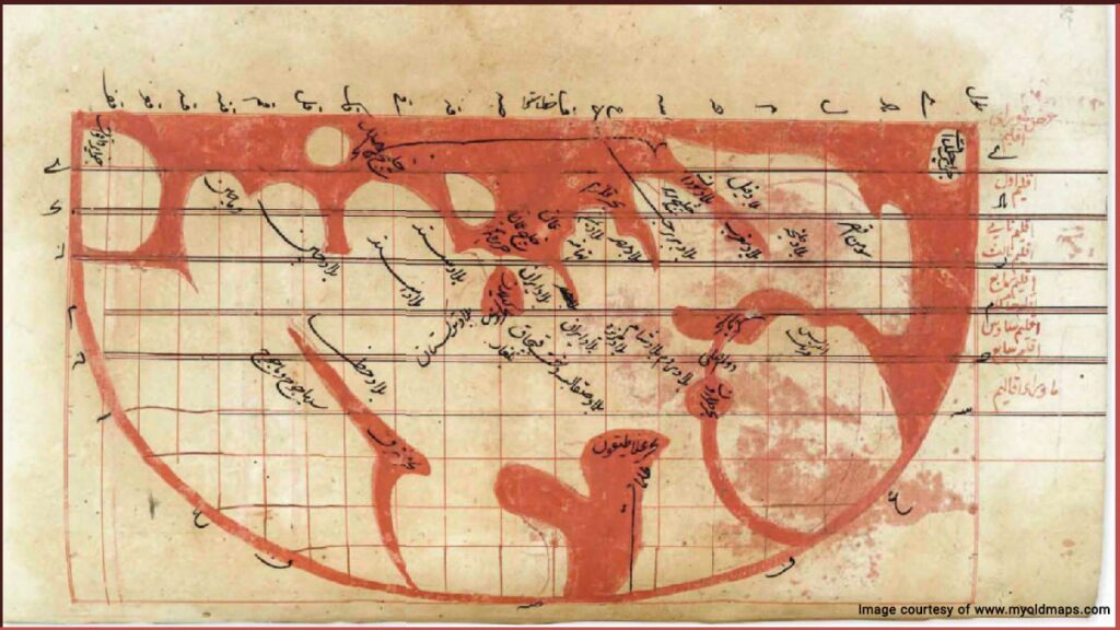 Sadiq Isfahani’s world map in 1647