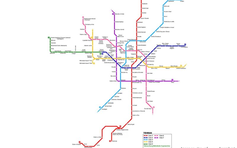 Tehran metro map 2024