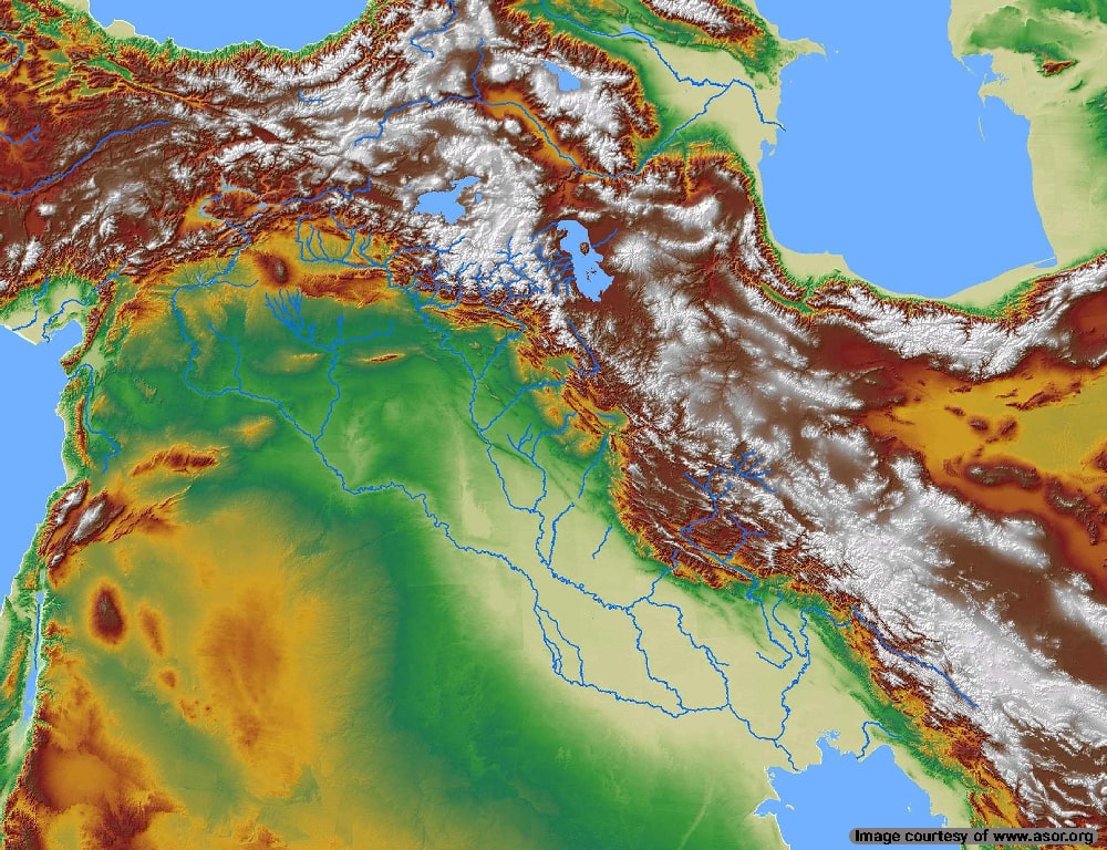 A map of the Zagros mountain range’s geographical diversity