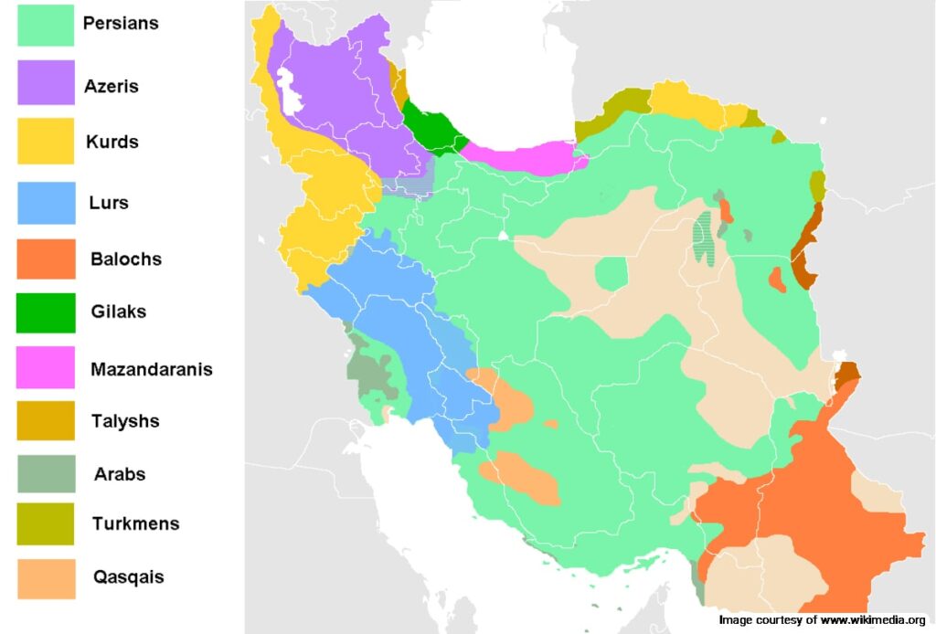 Map of ethnic groups in Iran