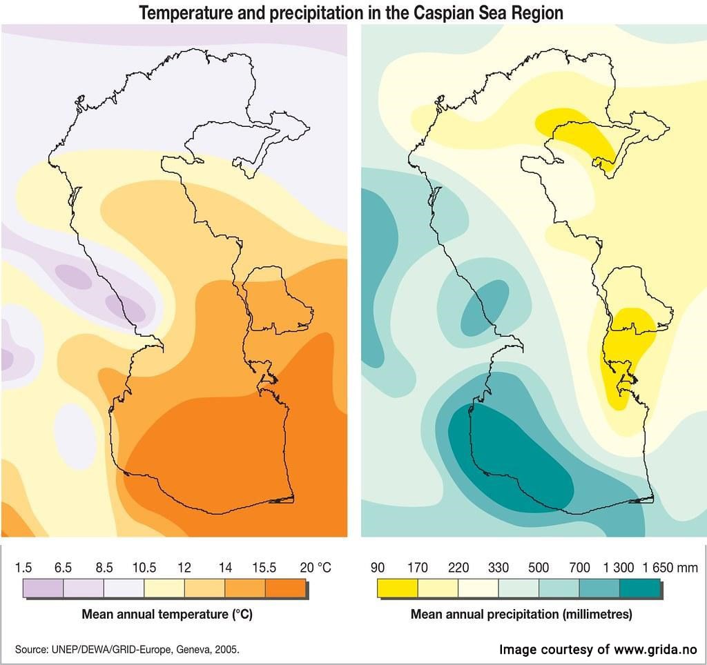 Caspian Climate map