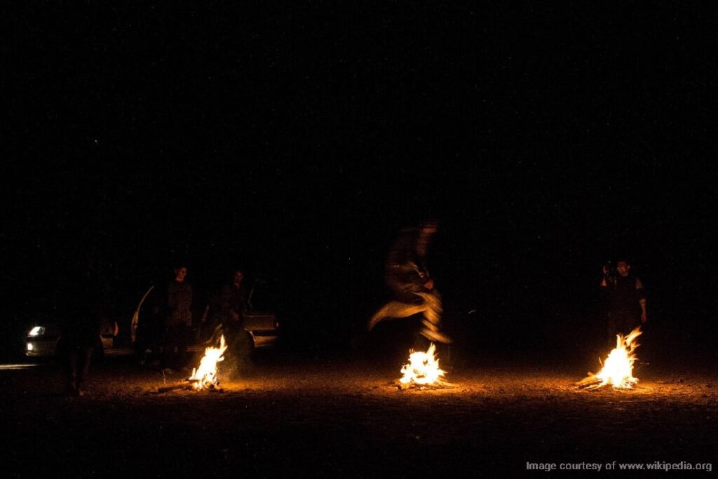 Lighting fires and jumping over them is a Chaharshanbe Suri tradition