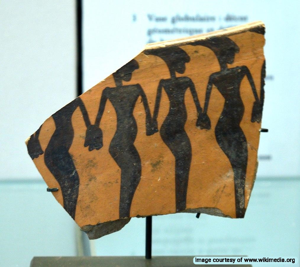 Clay tablet depicting ancient dance rituals