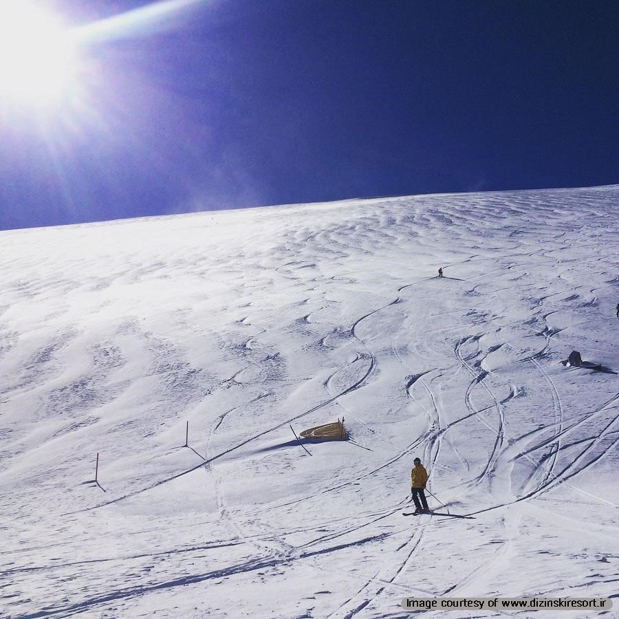 View of ski marks in Dizin resort