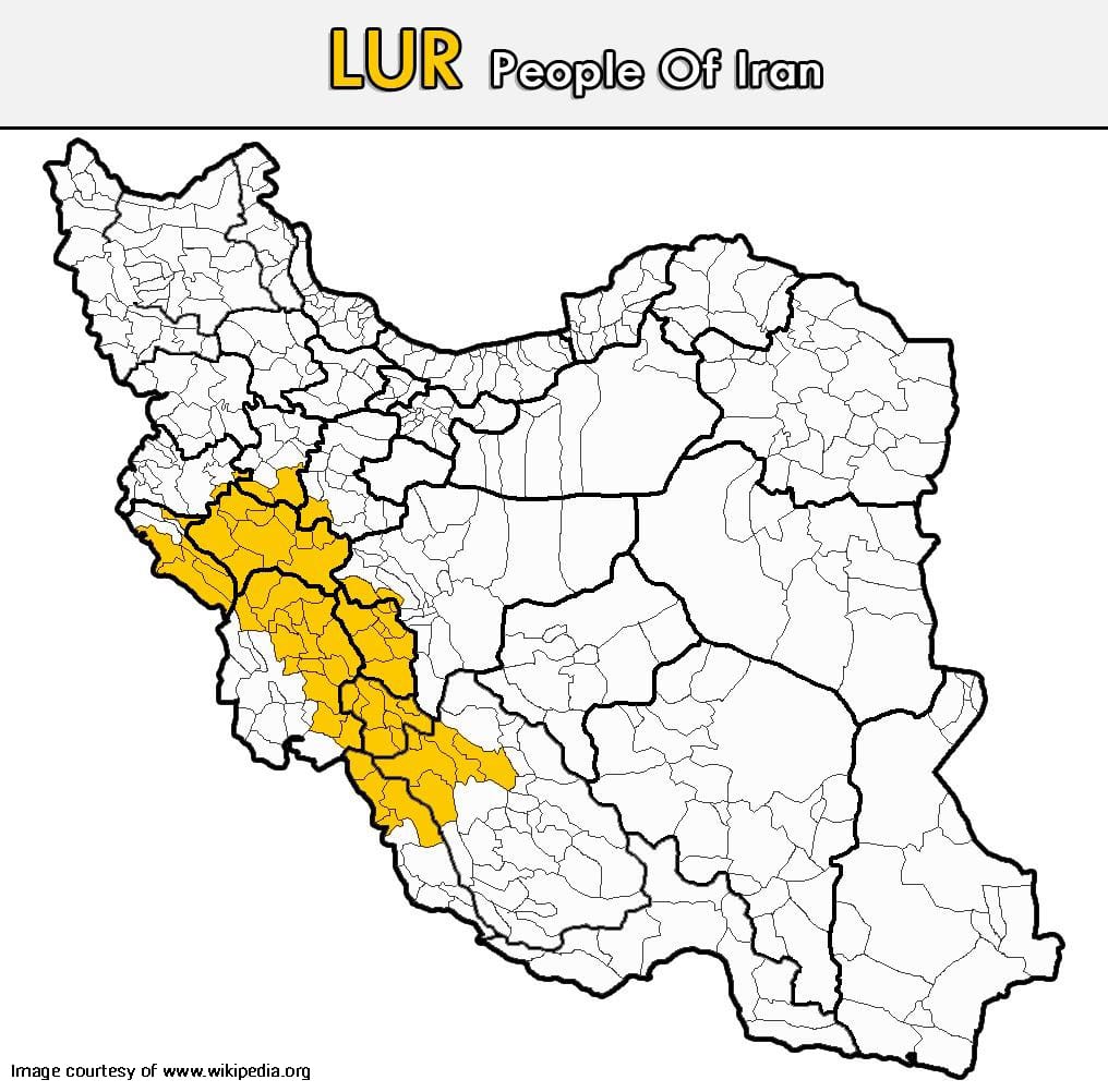 Map of Lur ethnic group in Iran