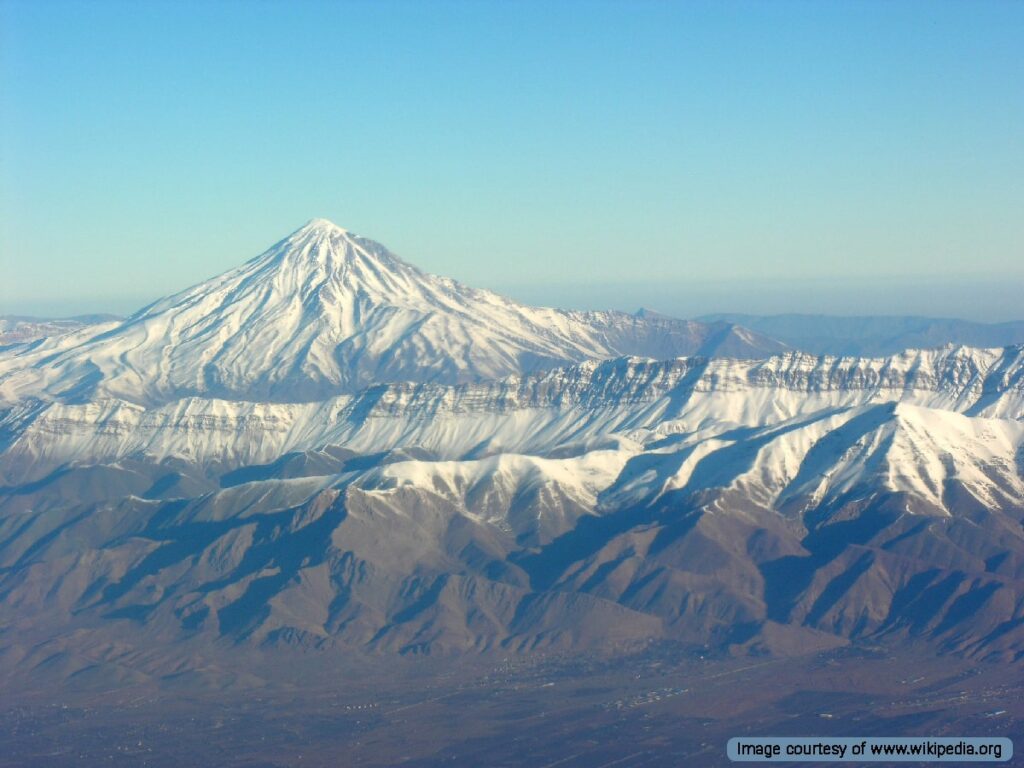 The view of Mount Damavand from Tehran