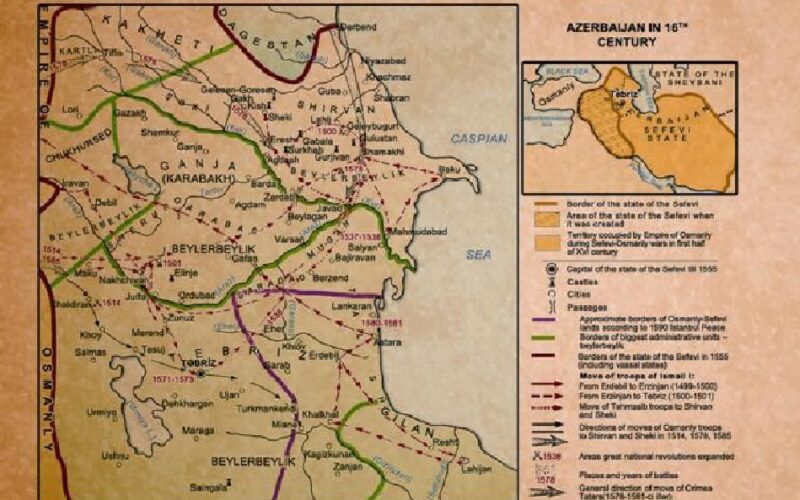 Map of Azerbaijan in Safavid Era