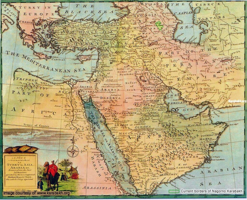 Map of West Asia and Europe in 16th century