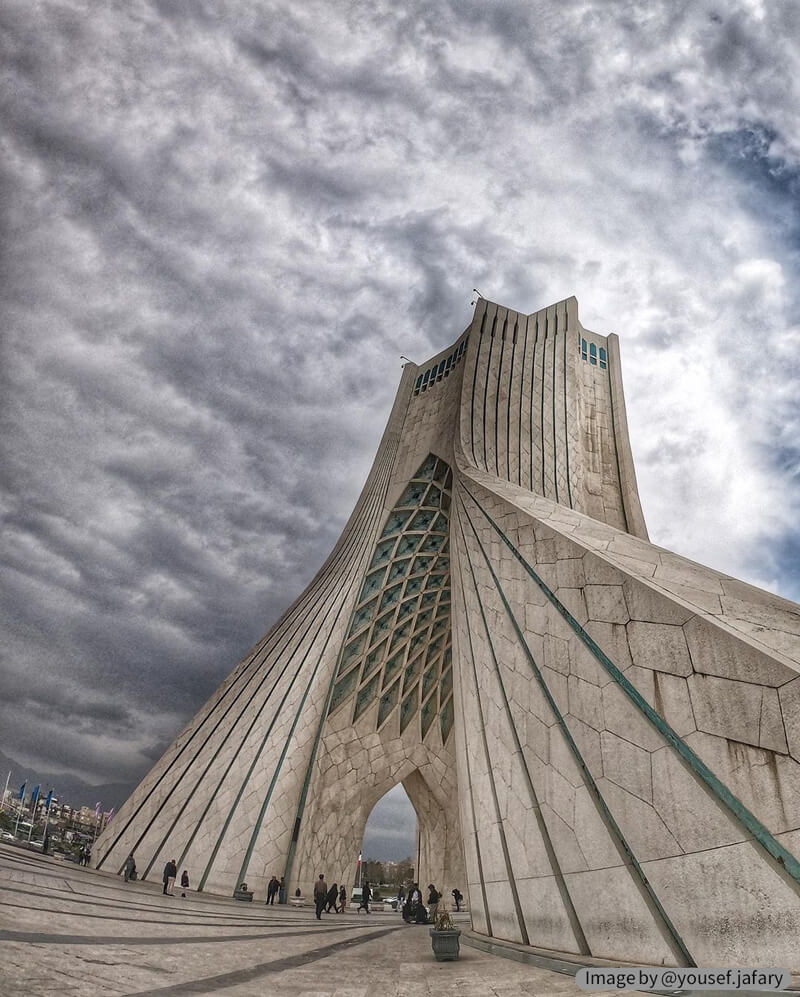 The base of the Azadi Tower