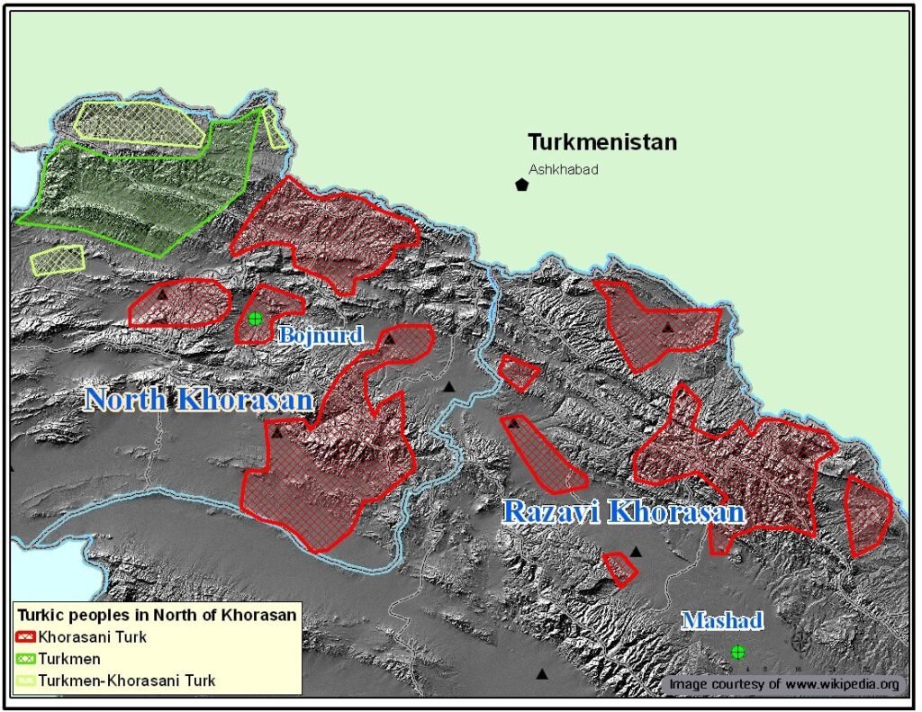 Distribution of Turkic people in Iran