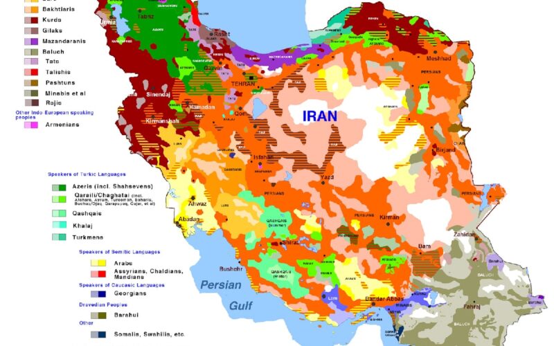 The geographical distribution of Iranian ethnic groups