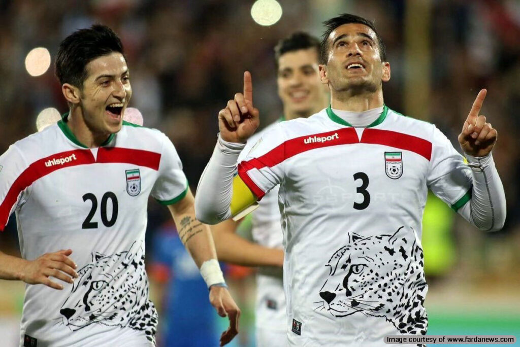 The Asiatic Cheetah on the Iran national soccer team jersey