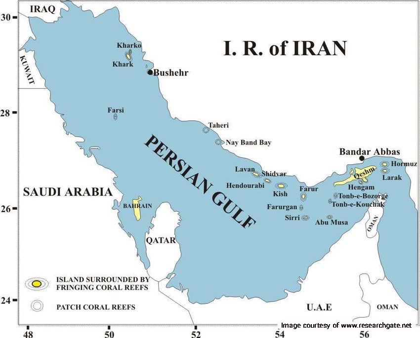 Map of Persian Gulf Islands