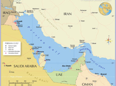 Map of the Persian Gulf countries