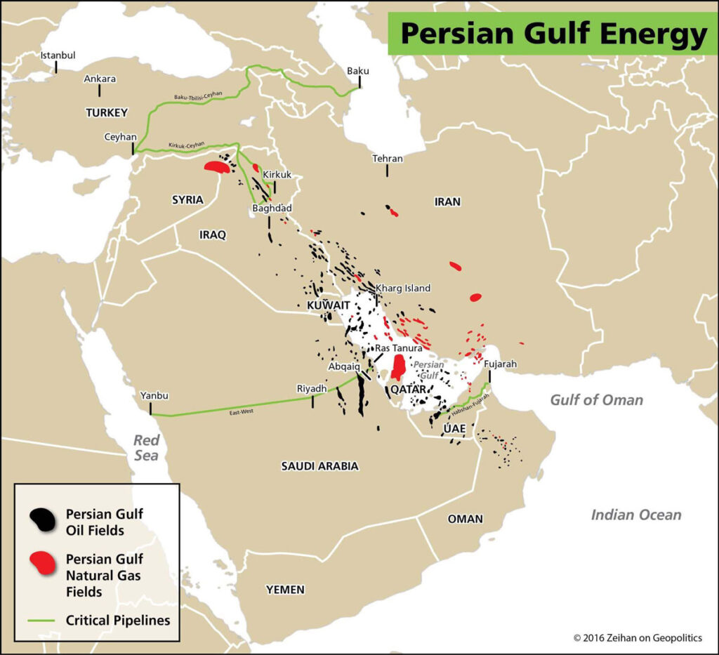 Oil and Gas fields in the Persian Gulf region