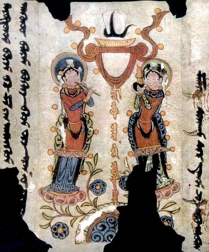 Illustration in Manichaean letters