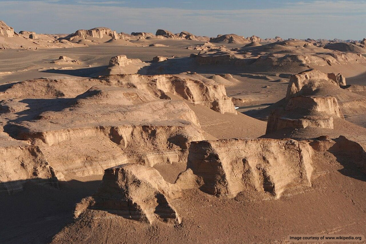 Lut Desert is one of the two largest deserts in Iran