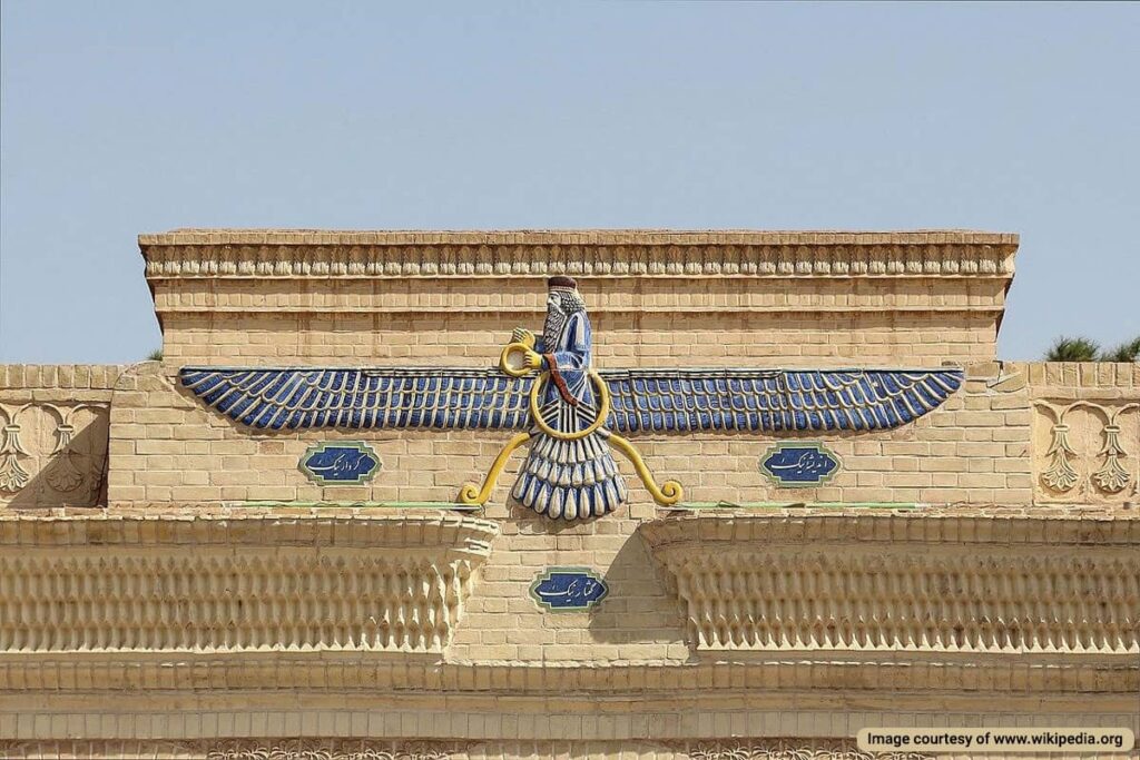 The Farvahar symbol in Yazd fire temple