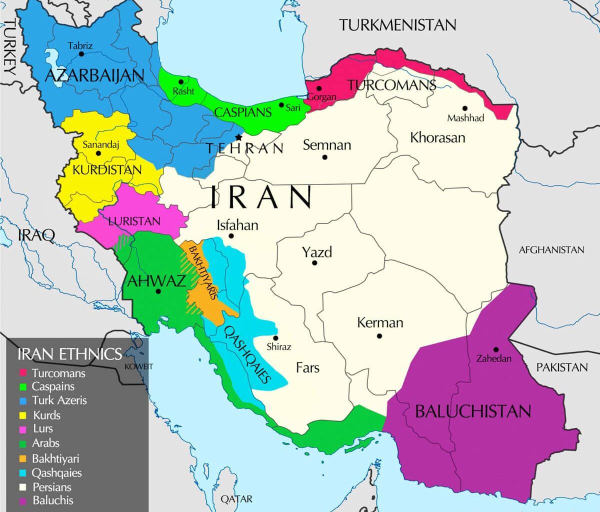 Map showing the Persian population in Iran: Persian ethnicity