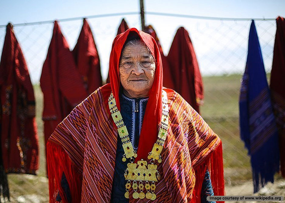 A Turkmen woman in Bandar Turkmen